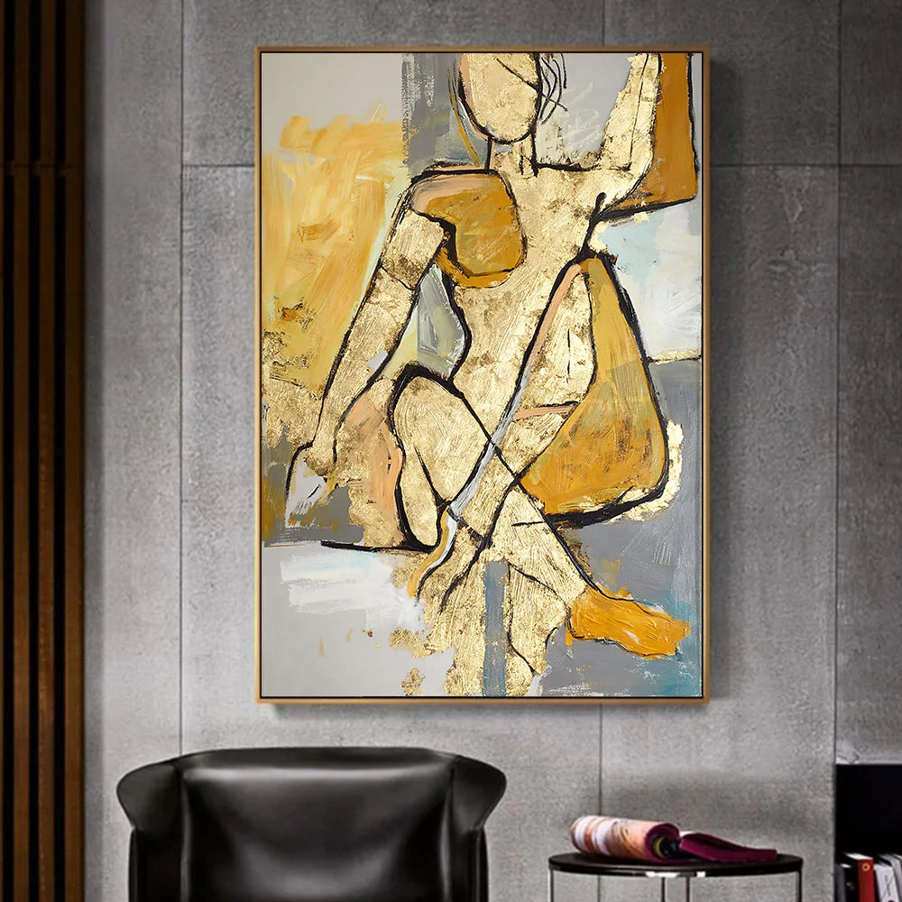 Abstract Girl Canvas Painting Figure Wall Art Pictures