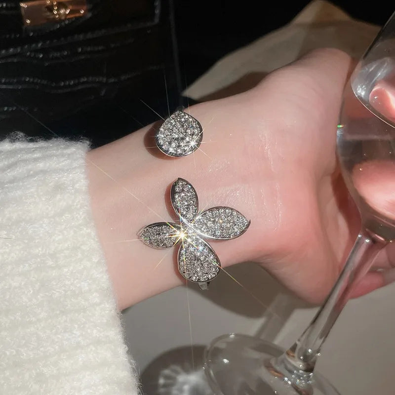 New Chic Silver Plated Copper Open Cuff Bangles