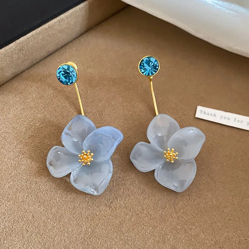 2026 New Arrival White Pink Blue Color Resin Rhinestone Flowers