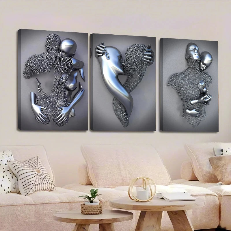 Metal Figure Romantic Art Canvas Painting Statue Art Posters