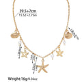 Starfish Pendant Shell Imitation Pearl Tassel Beach Element Alloy Necklace