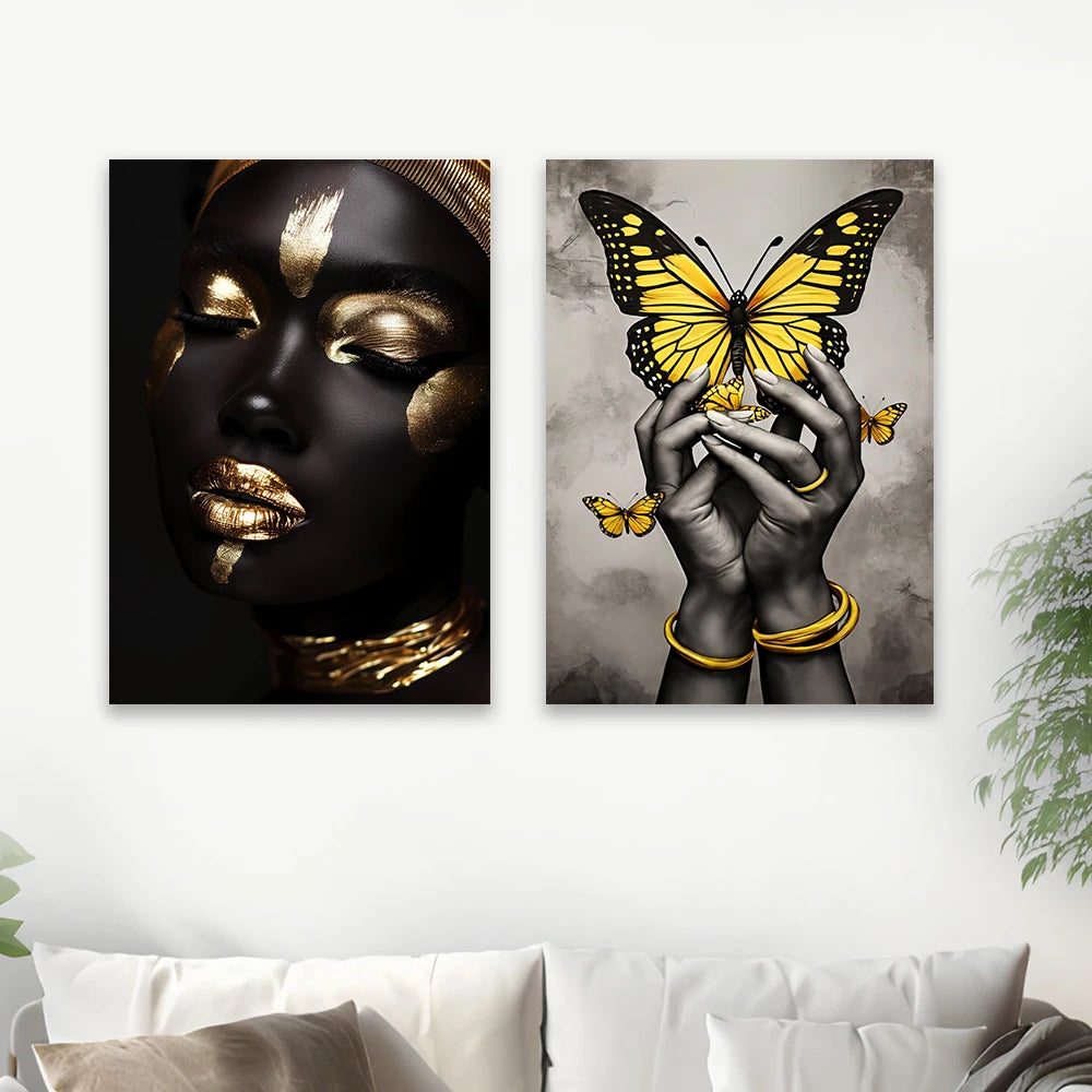 African American Wall Art Poster Abstract Women Home Decor for Living Room Decor