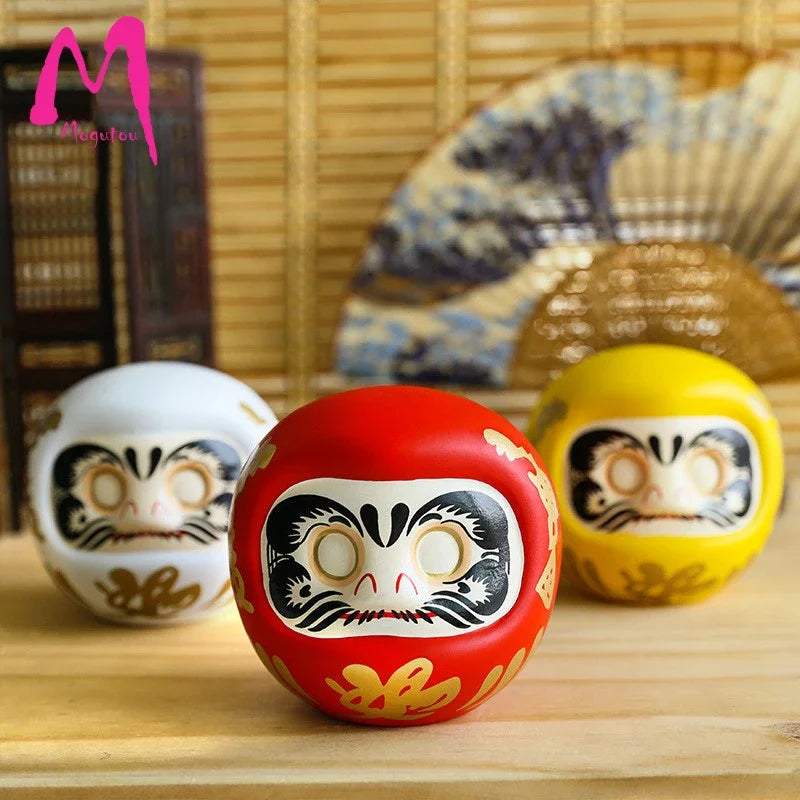 4 Inch Japanese Ceramic Daruma Doll Lucky Cat