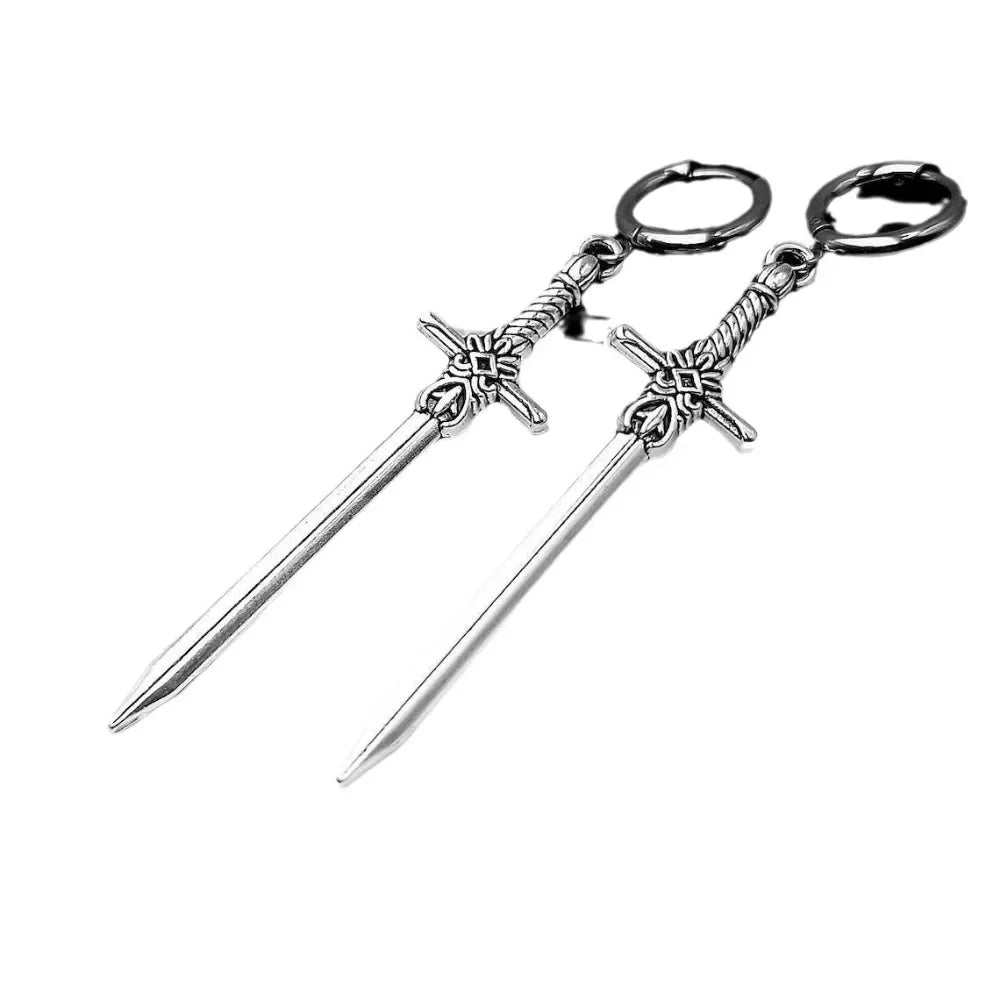 Personality Design Style Sword Drop Dangle Earrings