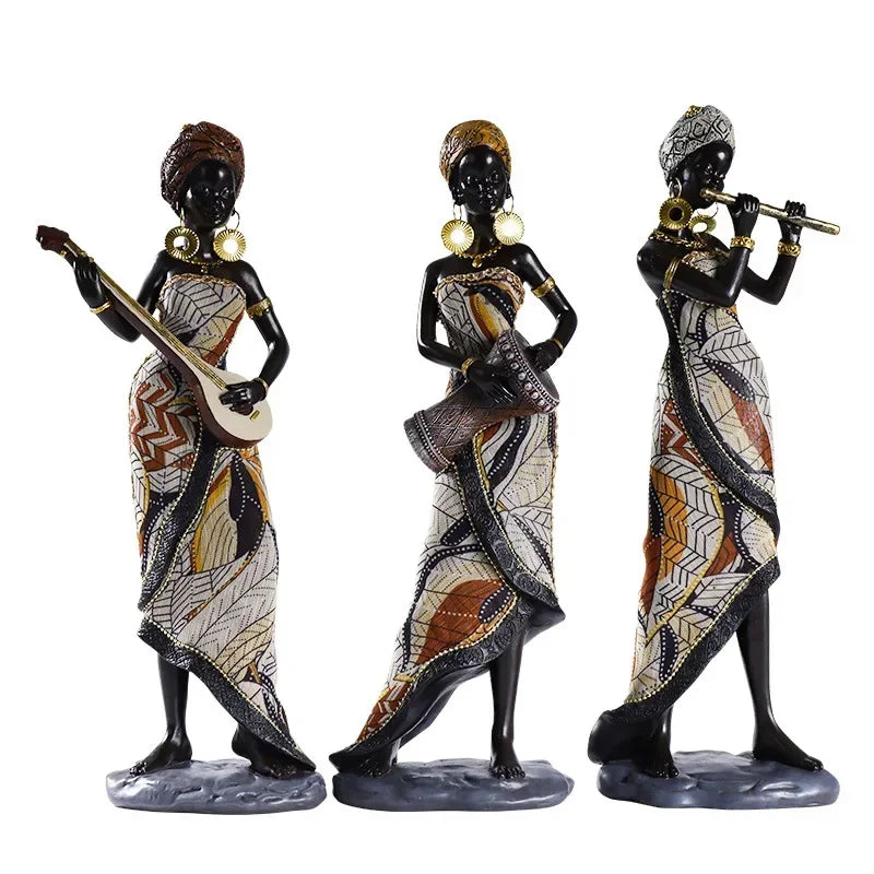 31cm Vintage African style Resin Crafts Ornament Modern Art Figure