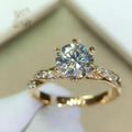 Luxury Shiny Gold Color Stainless Steel Moissanite Twist Couple Rings