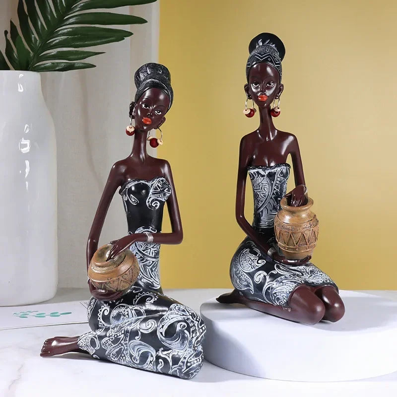 31cm Vintage African style Resin Crafts Ornament Modern Art Figure