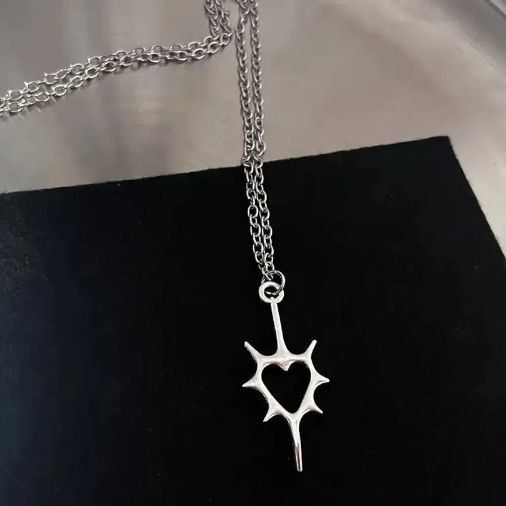 Retro Gothic Irregular Geometry Vortex Heart Star Teeth
