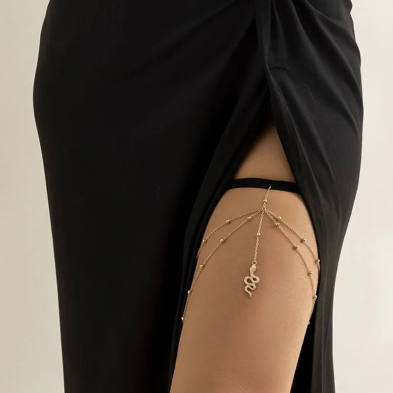 Thigh Chain for Women Snake Pendant Thigh