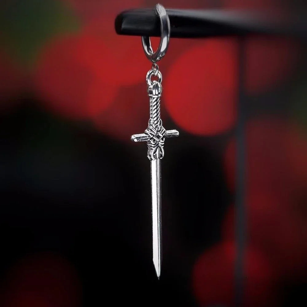 Personality Design Style Sword Drop Dangle Earrings