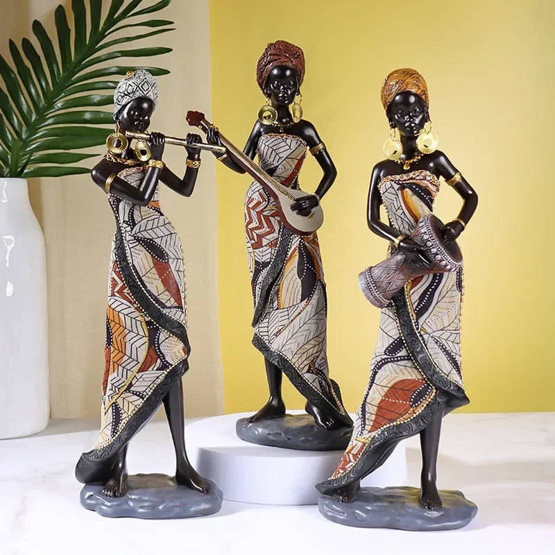 31cm Vintage African style Resin Crafts Ornament Modern Art Figure