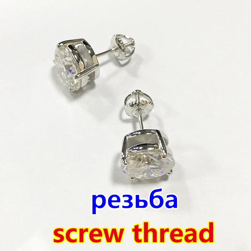 Premium 0.5-2ct Moissanite Diamond Stud Earrings