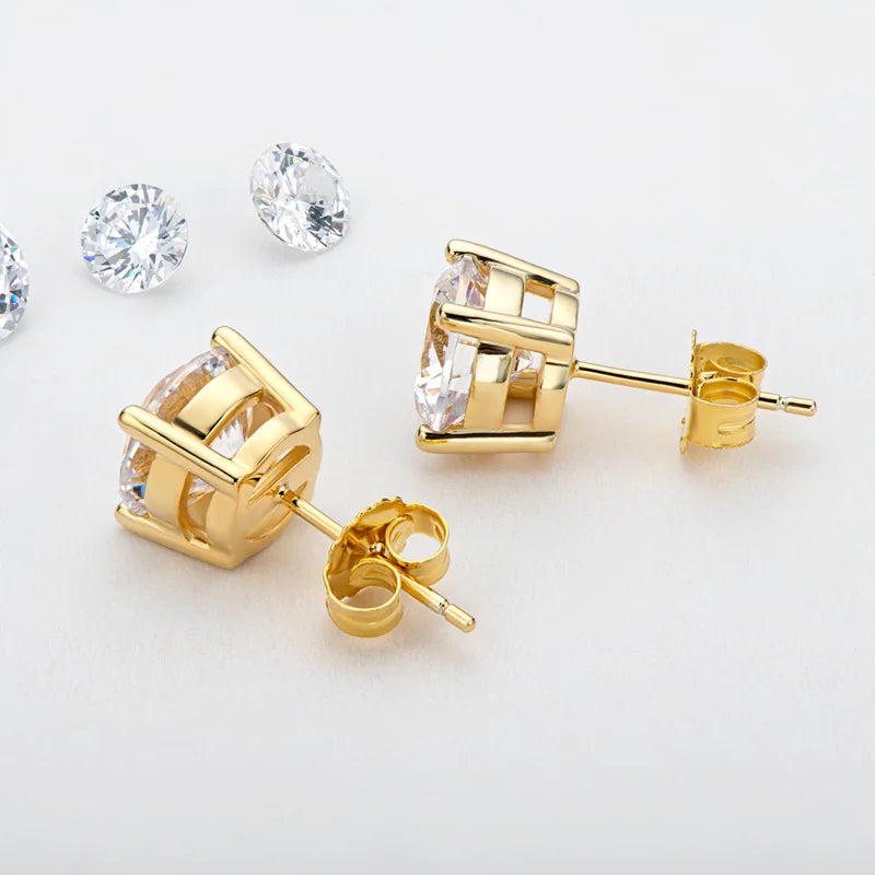Premium 0.5-2ct Moissanite Diamond Stud Earrings