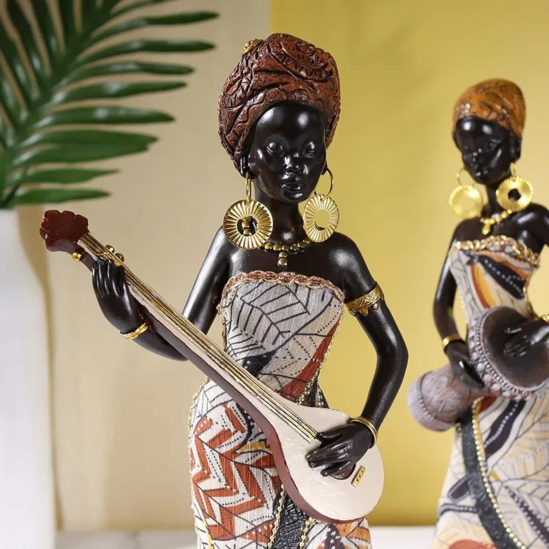31cm Vintage African style Resin Crafts Ornament Modern Art Figure