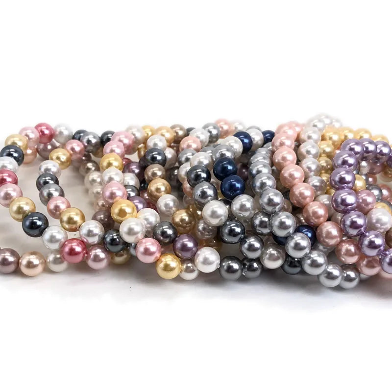 Shell Pearl Bracelet Tricolor Electroplated imitation pearls Charm