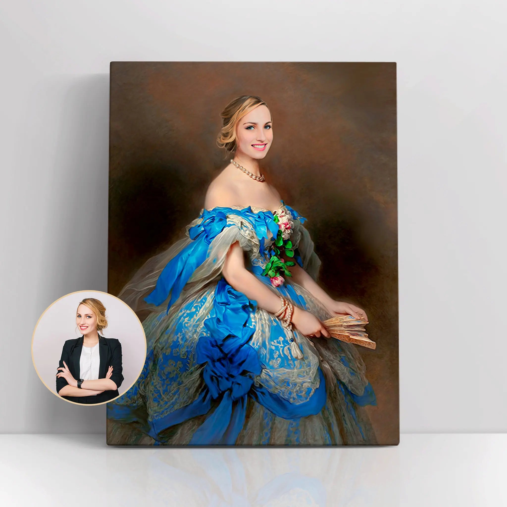 Custom Woman Portrait Canvas Painting Wall Art Customized