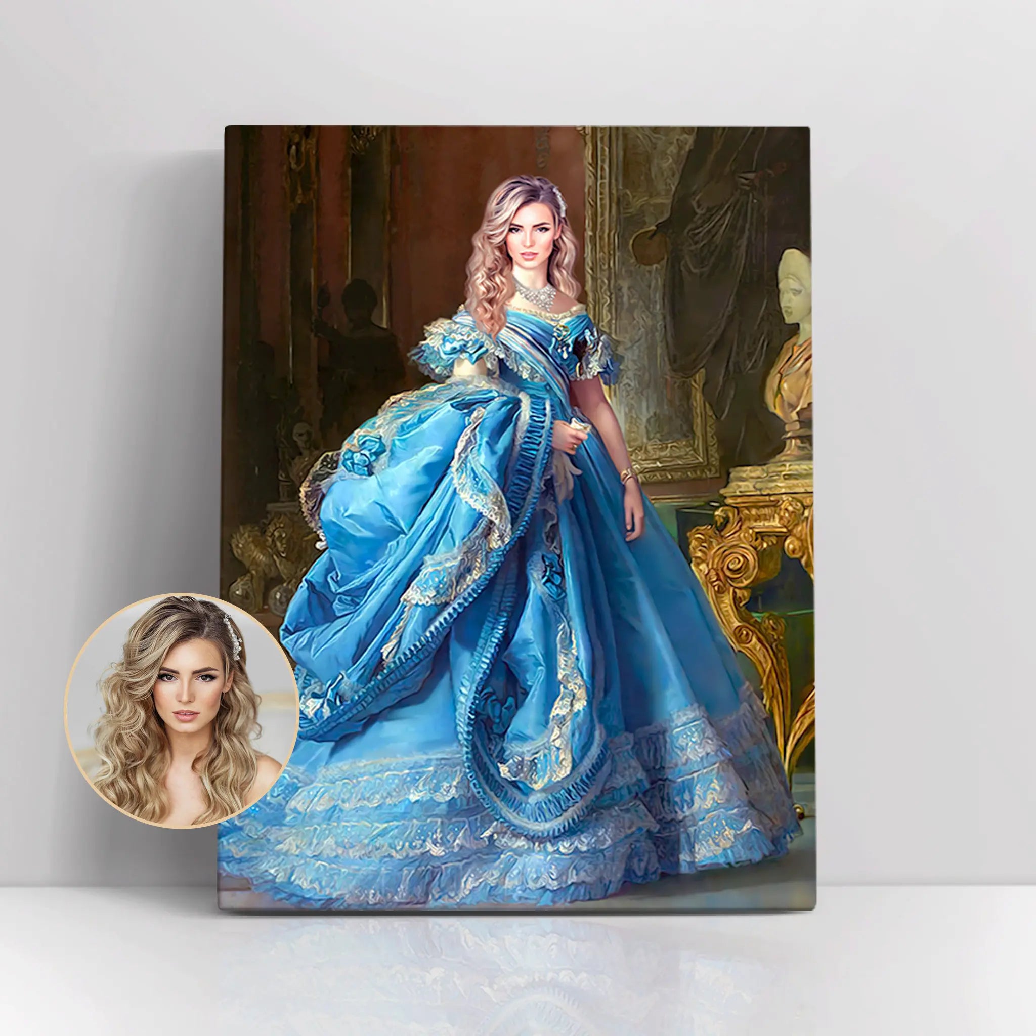 Custom Woman Portrait Canvas Painting Wall Art Customized