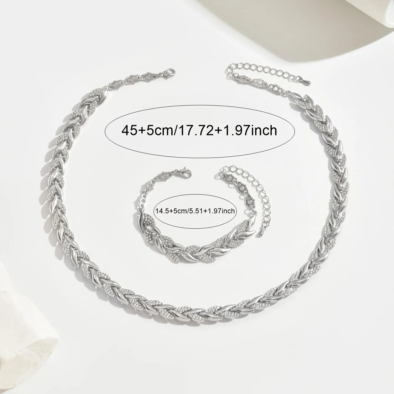 2PCS Elegant Design Glass Rhinestone Chain