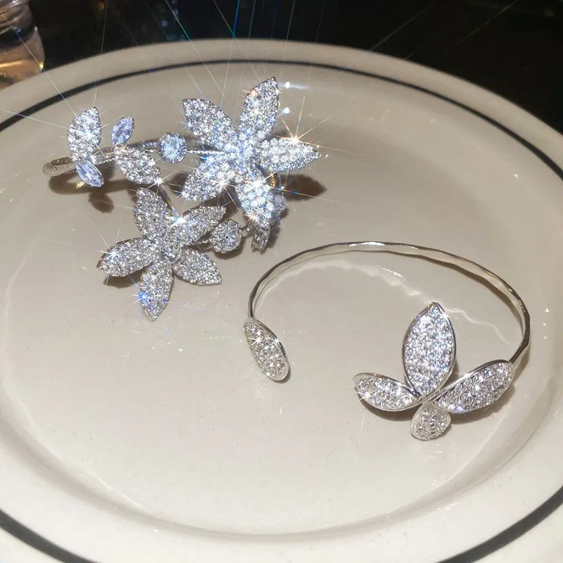 New Chic Silver Plated Copper Open Cuff Bangles