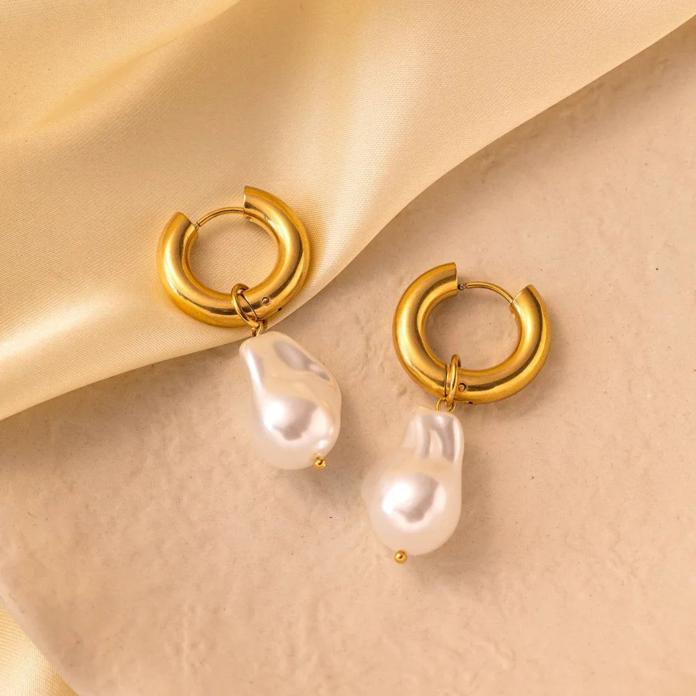 French Retro Baroque Pearl Earrings