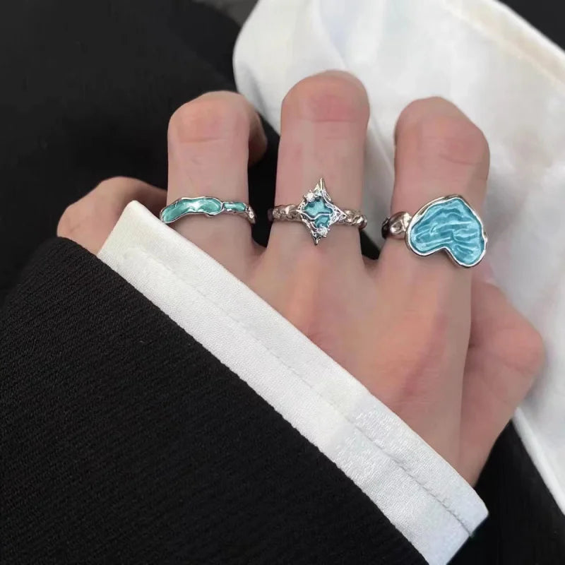 Enamel Colored Drop Glazed Love Ring