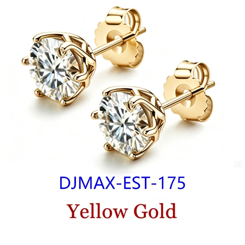 Premium 0.5-2ct Moissanite Diamond Stud Earrings