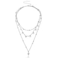 New Fashion Triple Layer Necklace Plant Round Piece