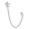 X4YA Stainless Steel Double Piercing Chain Earrings