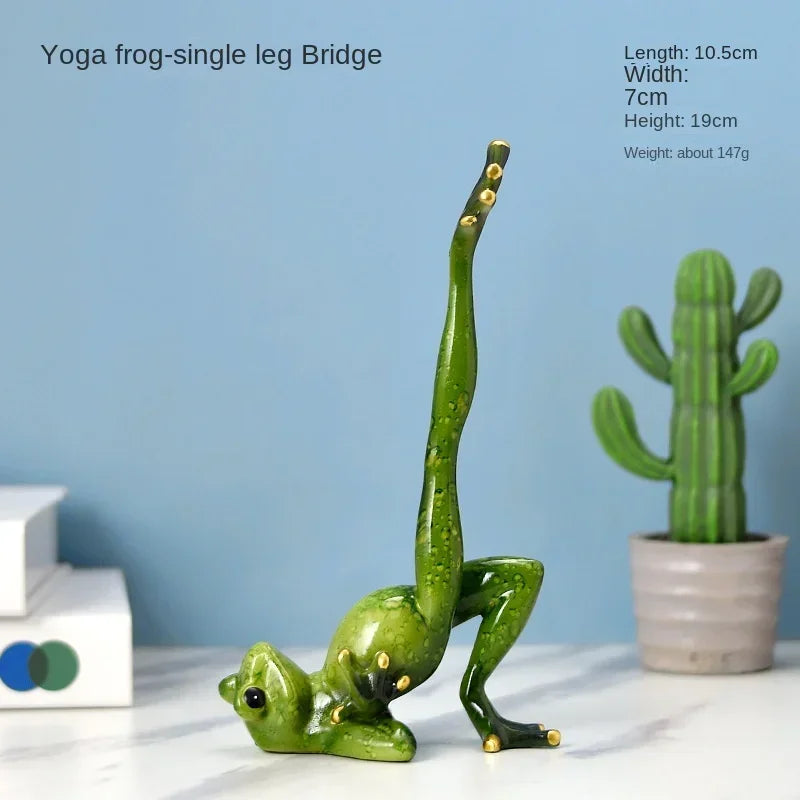 Yoga Frog Resin Figurine,Office Decoration, 19cm