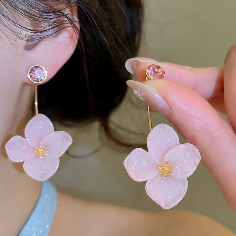 2026 New Arrival White Pink Blue Color Resin Rhinestone Flowers