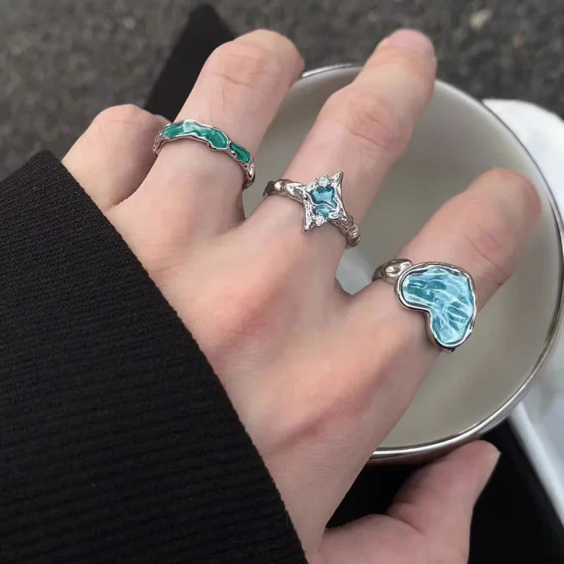 Enamel Colored Drop Glazed Love Ring