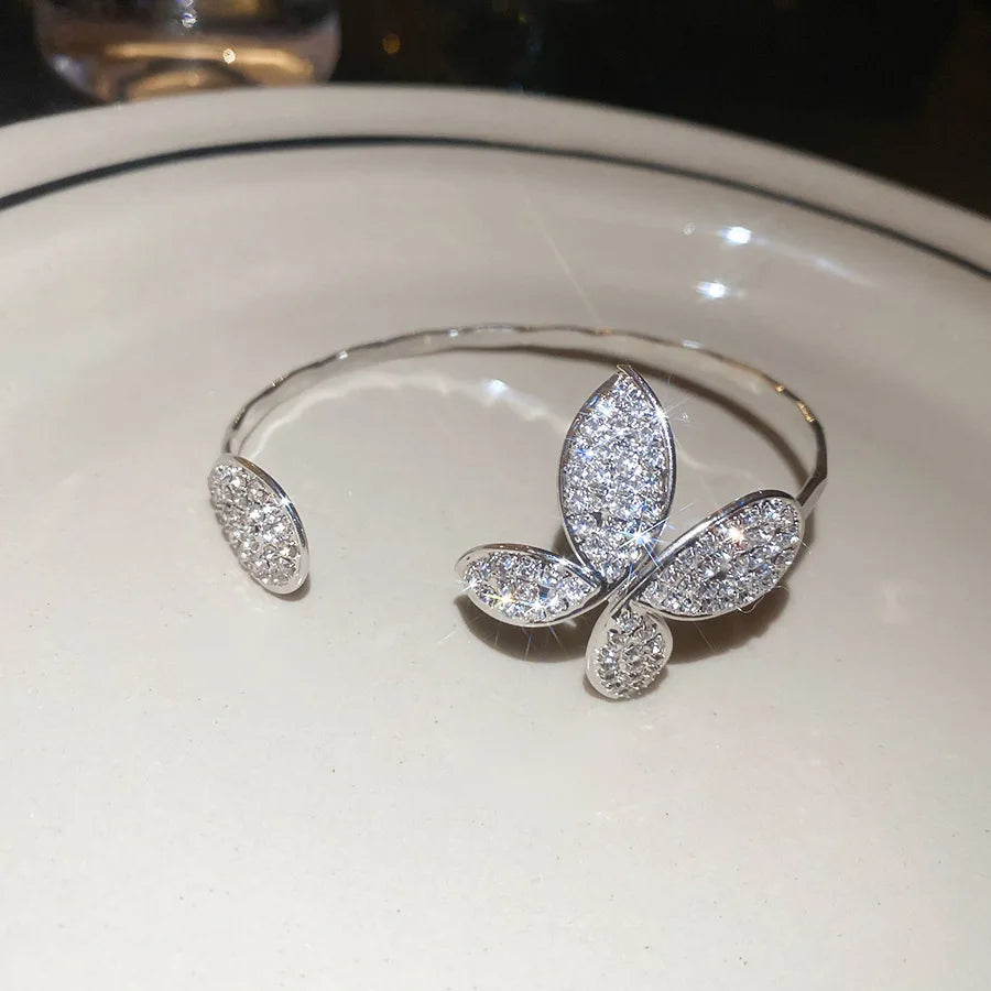 New Chic Silver Plated Copper Open Cuff Bangles