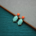 Bohemian Turquoise Water Droplet Clip on Earrings