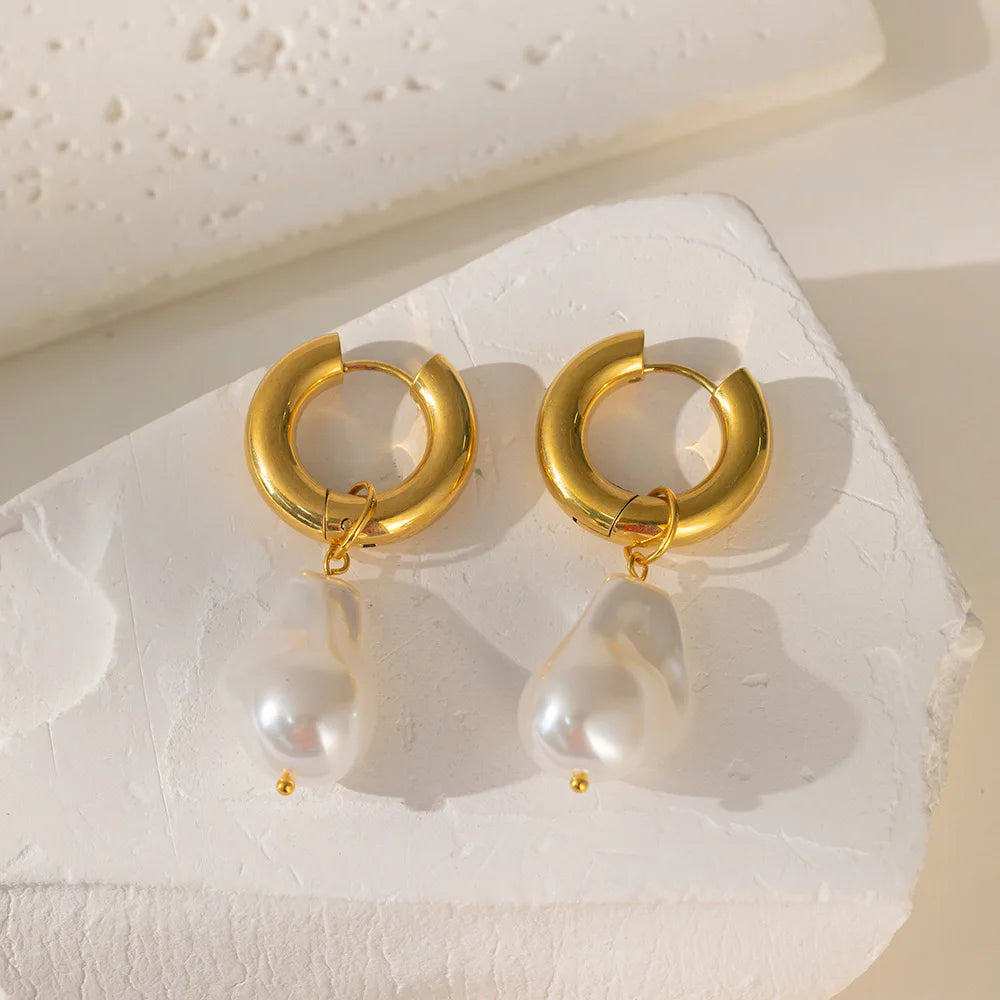 French Retro Baroque Pearl Earrings