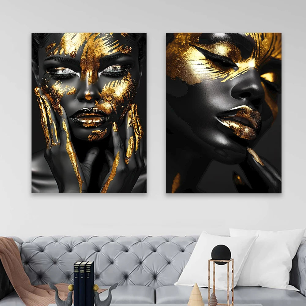 African American Wall Art Poster Abstract Women Home Decor for Living Room Decor