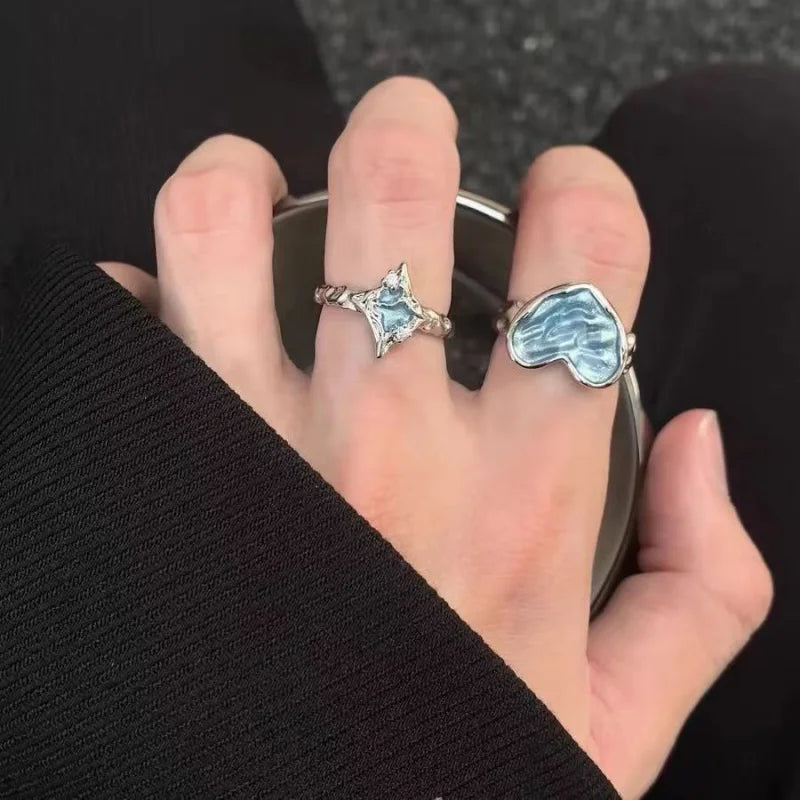 Enamel Colored Drop Glazed Love Ring