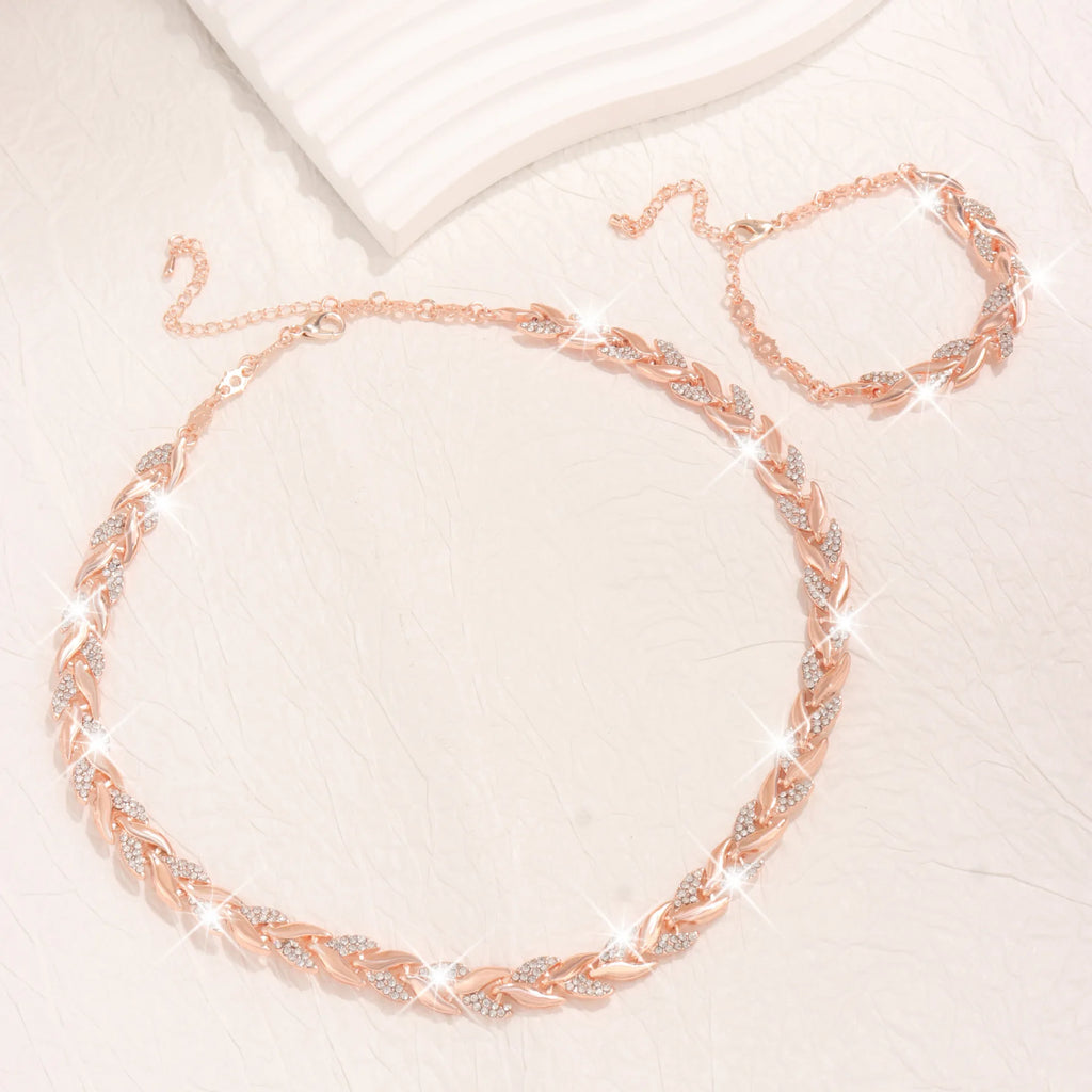 2PCS Elegant Design Glass Rhinestone Chain