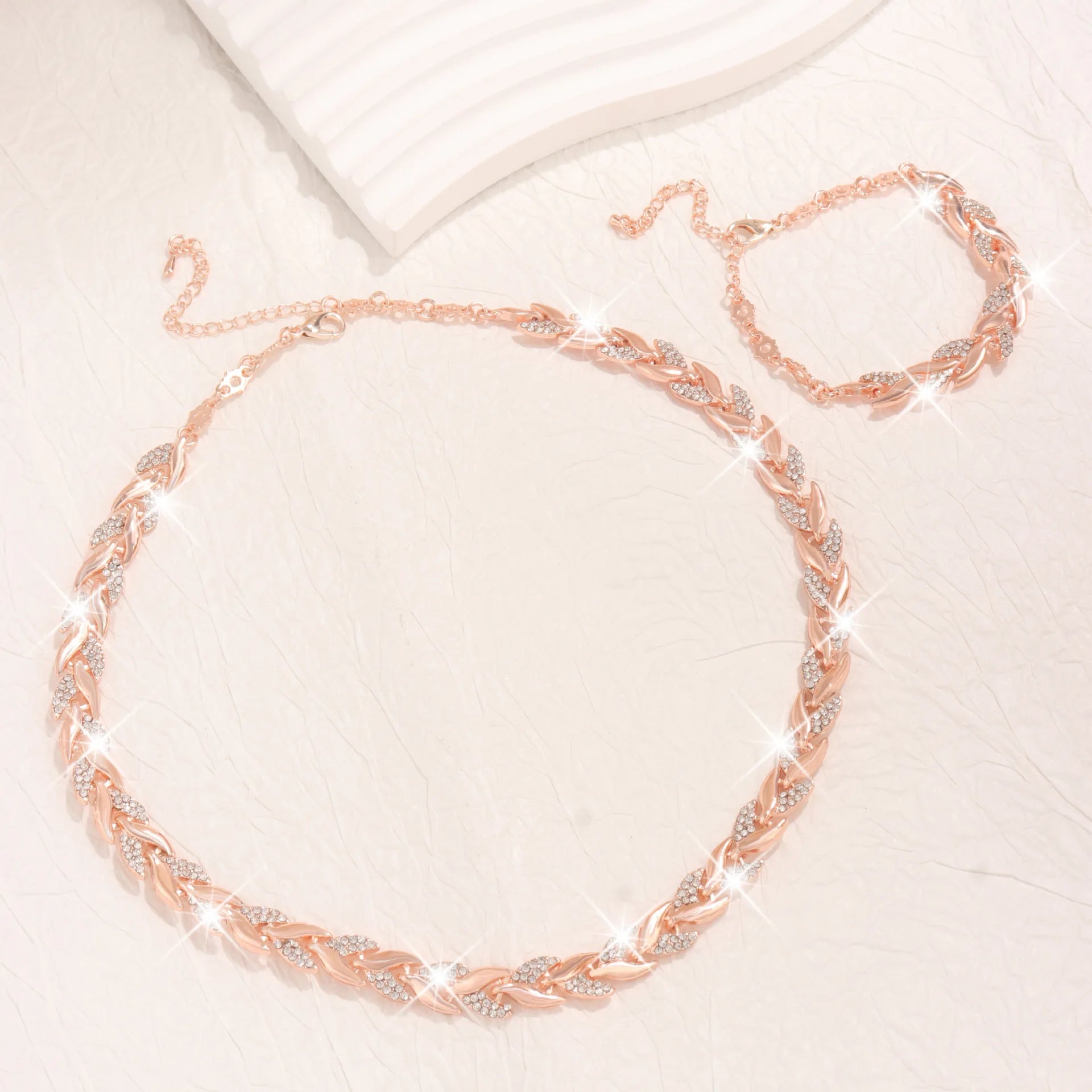 2PCS Elegant Design Glass Rhinestone Chain