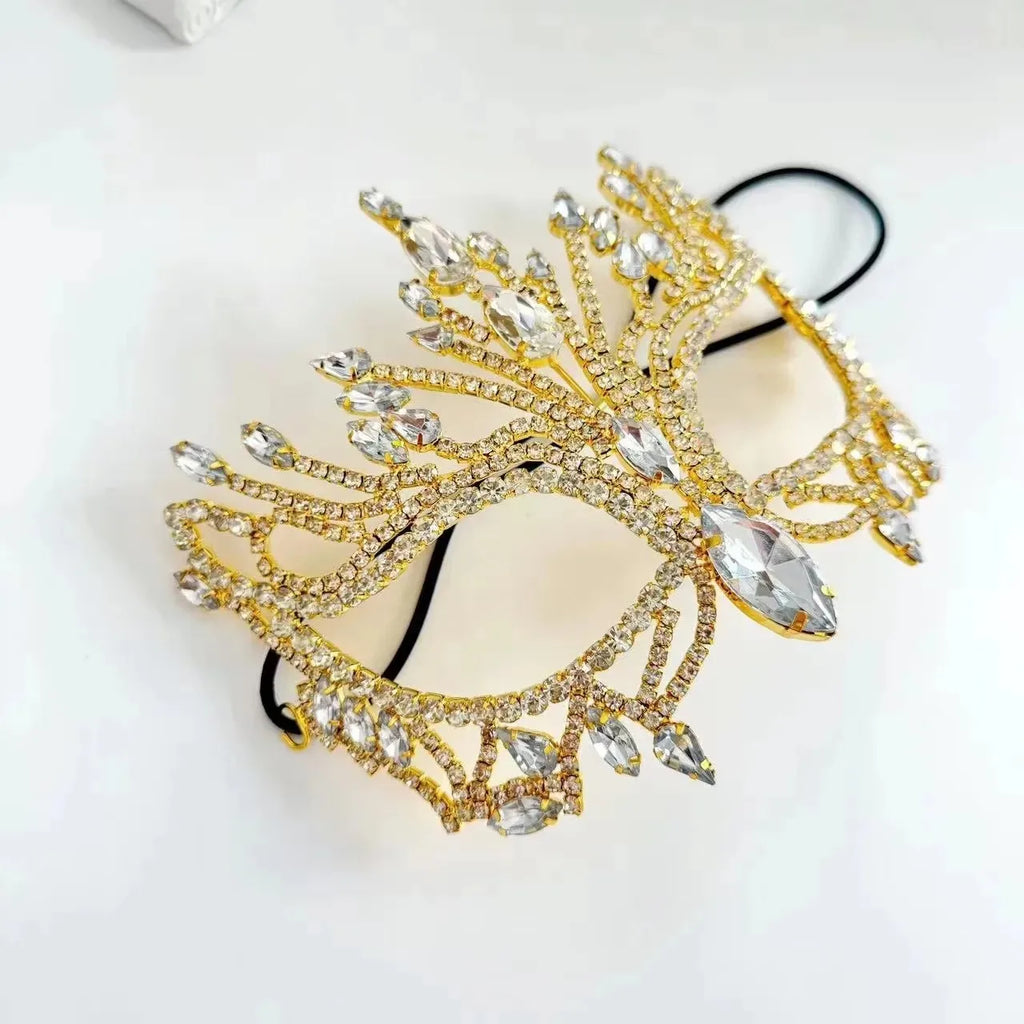 New fashion luxury shiny rhinestone mask women's makeup