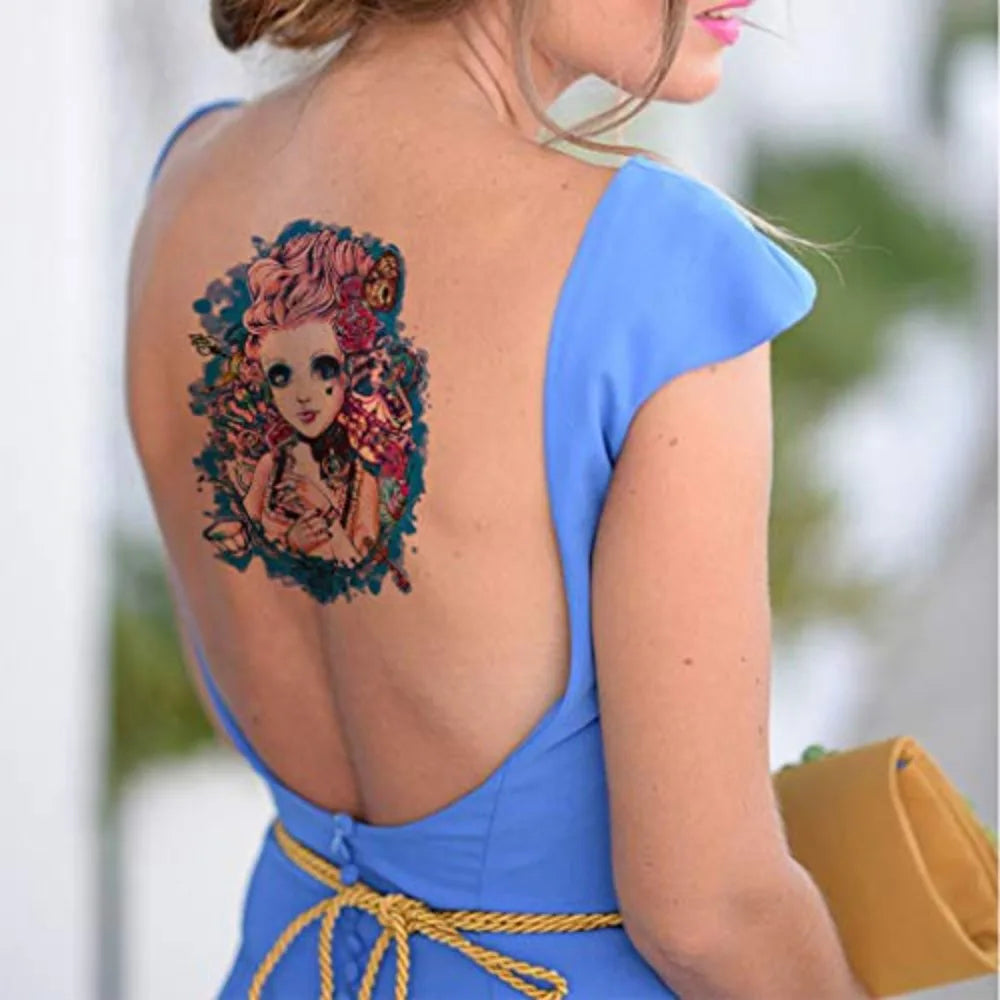 8 Sheets Colorful Cool Arm Temporary Tattoo