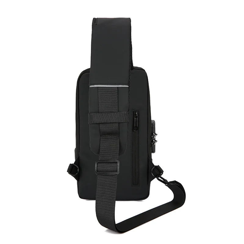 Password Lock Chest Bag, Anti-Theft Waterproof USB Charging Port,