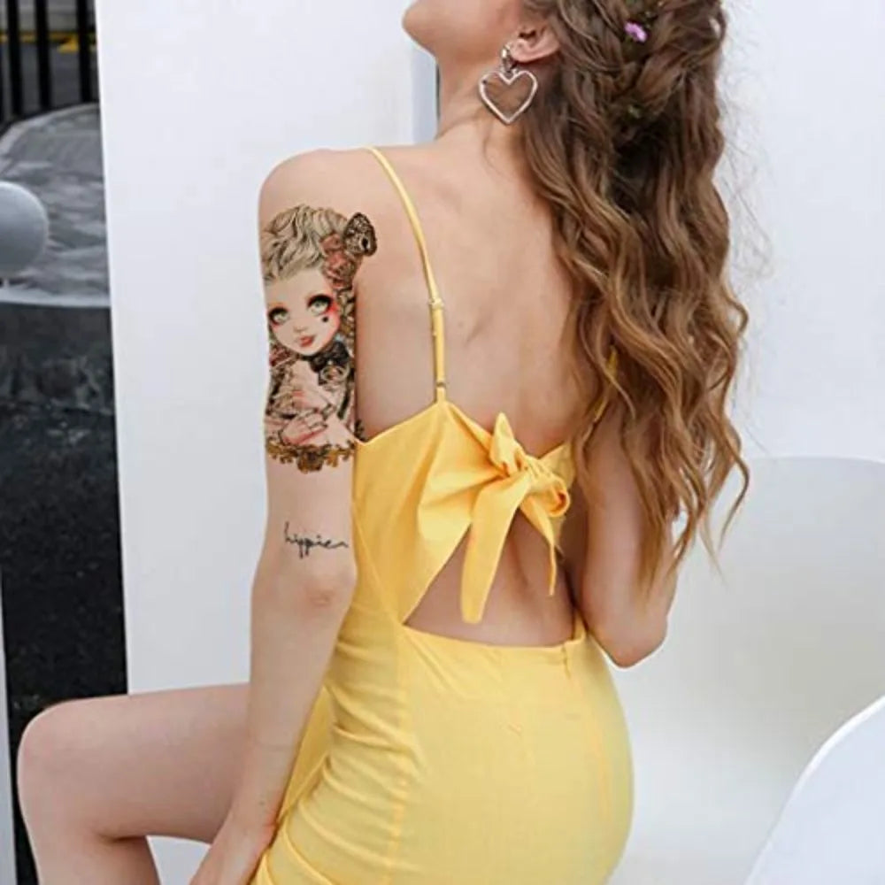 8 Sheets Colorful Cool Arm Temporary Tattoo
