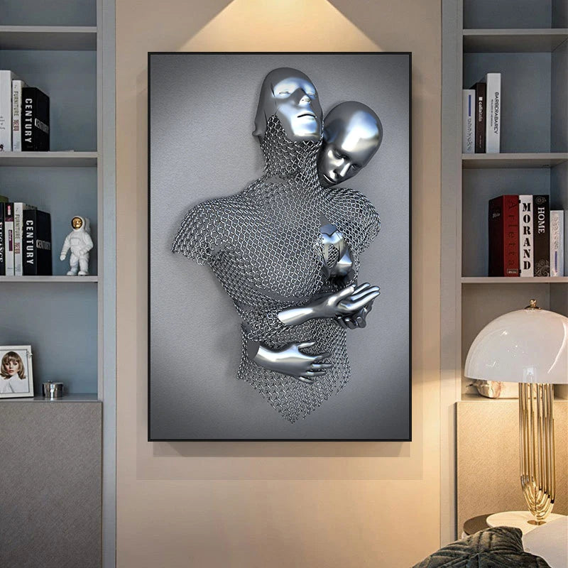 Metal Figure Romantic Art Canvas Painting Statue Art Posters