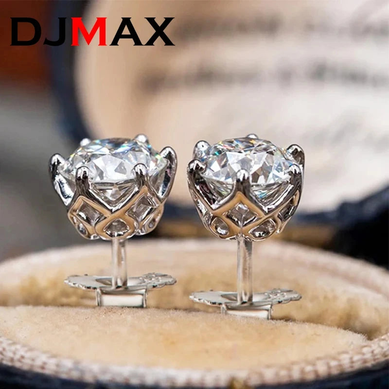 Premium 0.5-2ct Moissanite Diamond Stud Earrings